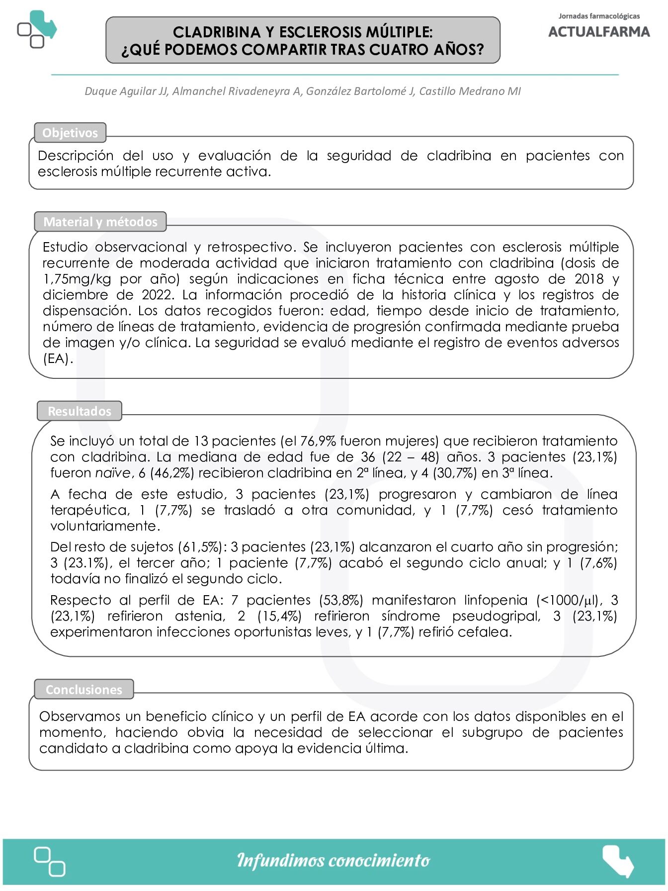 Descargar CLADRIBINA Y ESCLEROSIS MÚLTIPLE: ¿QUÉ PODEMOS COMPARTIR TRAS CUATRO AÑOS?