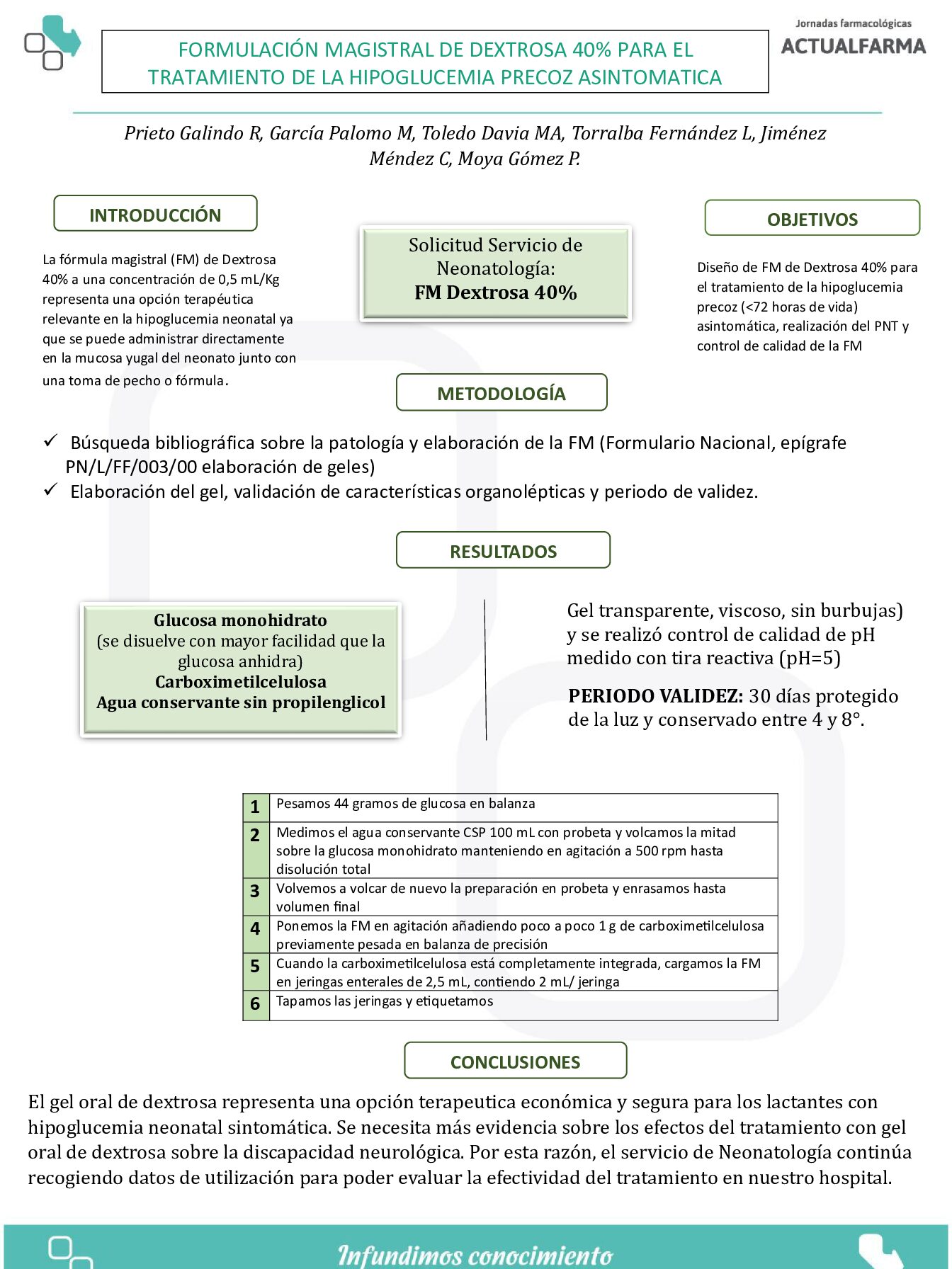 Descargar FORMULACIÓN MAGISTRAL DE DEXTROSA 40% PARA EL TRATAMIENTO DE LA HIPOGLUCEMIA PRECOZ ASINTOMATICA