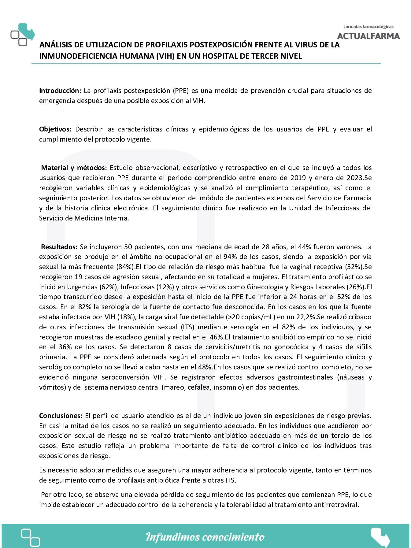 Descargar ANÁLISIS DE UTILIZACION DE PROFILAXIS POSTEXPOSICIÓN FRENTE AL VIRUS DE LA INMUNODEFICIENCIA HUMANA (VIH) EN UN HOSPITAL DE TERCER NIVEL