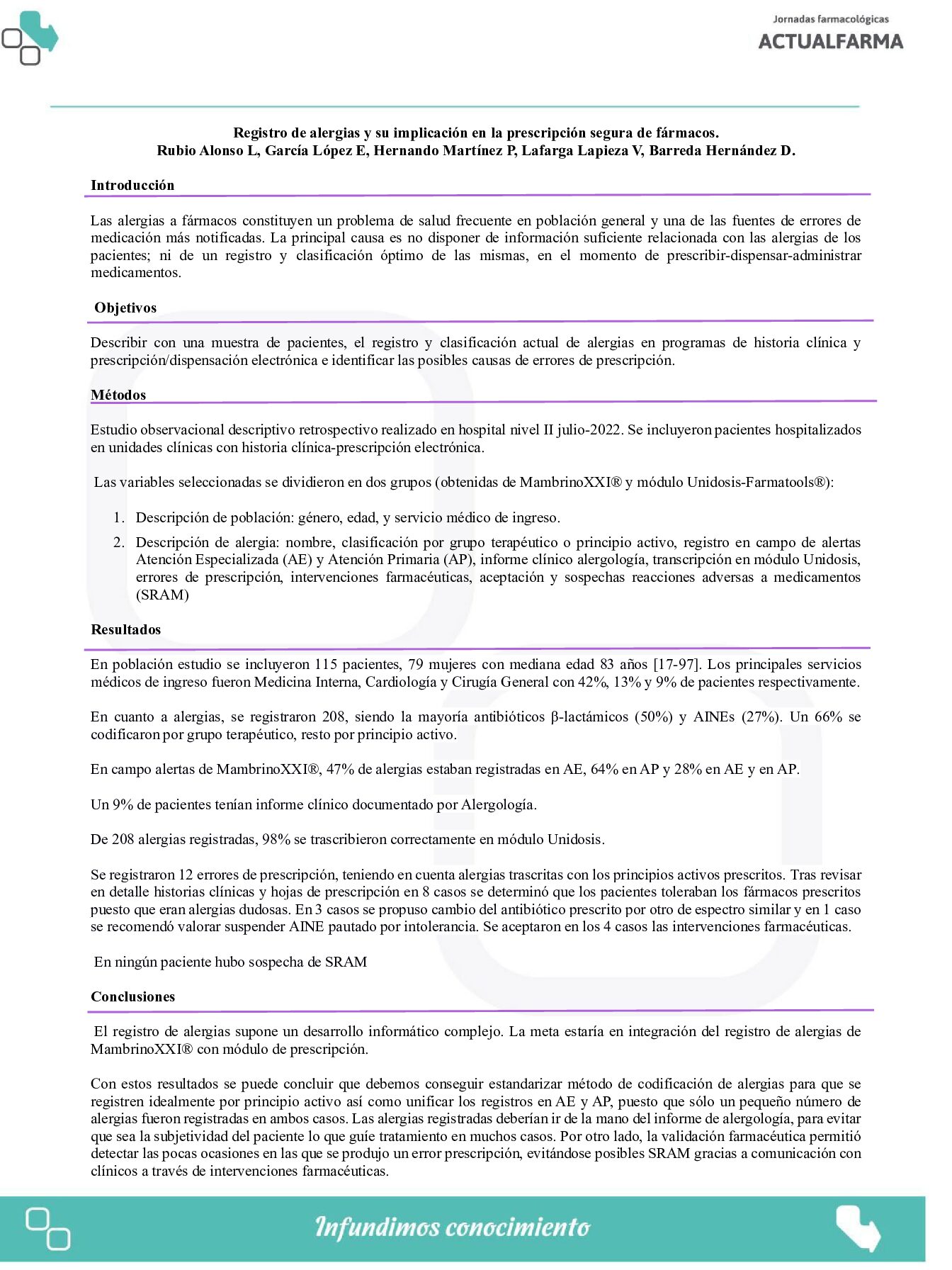 Descargar Registro de alergias y su implicación en la prescripción segura de fármacos.