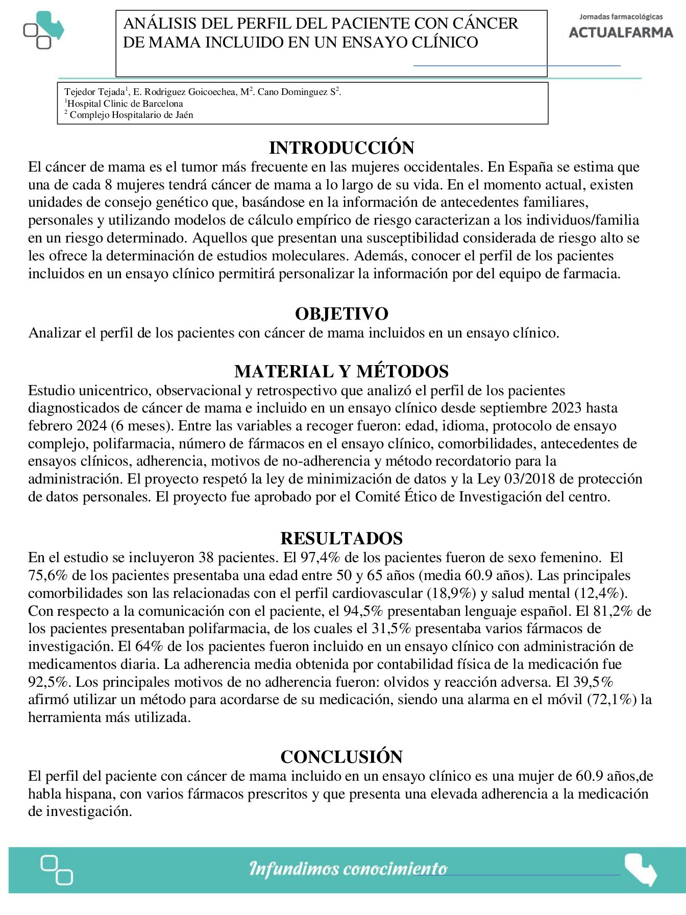 Descargar ANÁLISIS DEL PERFIL DEL PACIENTE CON CÁNCER DE MAMA INCLUIDO EN UN ENSAYO CLÍNICO