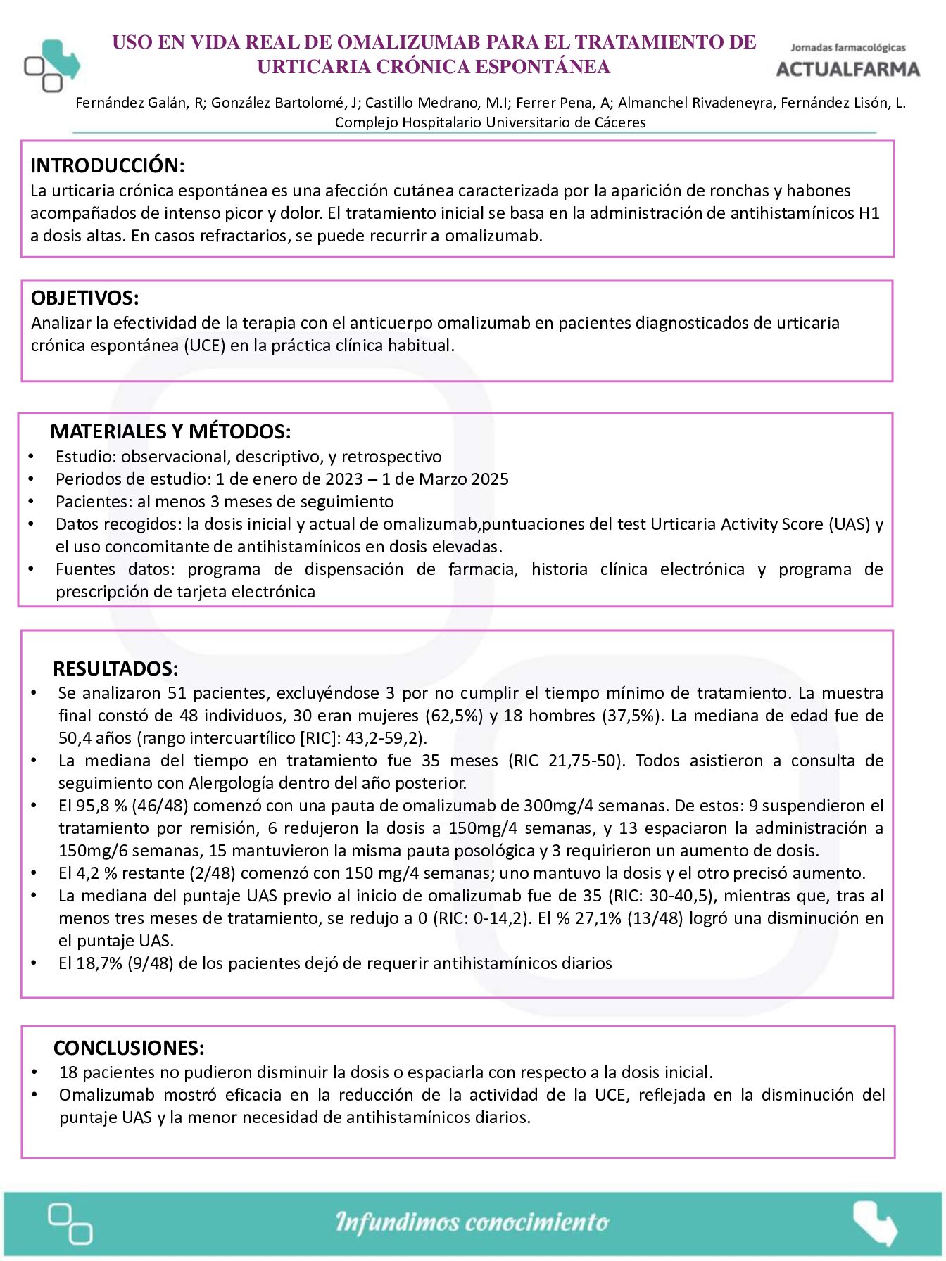 Descargar USO EN VIDA REAL DE OMALIZUMAB PARA EL TRATAMIENTO DE URTICARIA CRÓNICA ESPONTÁNEA
