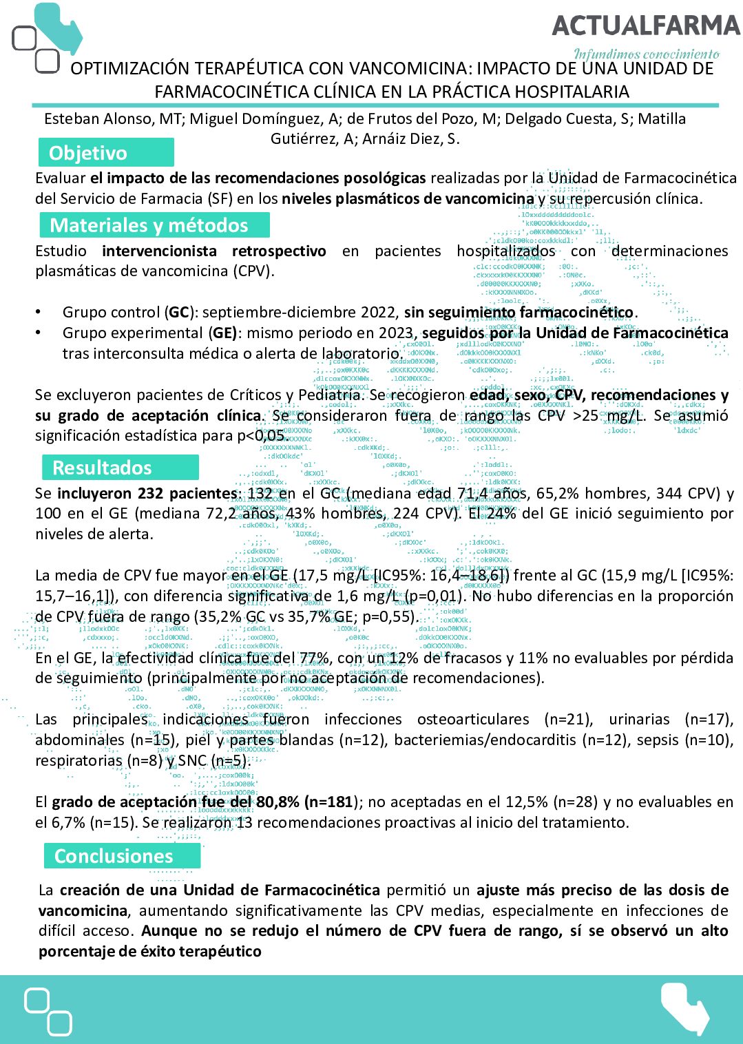 Descargar OPTIMIZACIÓN TERAPÉUTICA CON VANCOMICINA: IMPACTO DE UNA UNIDAD DE FARMACOCINÉTICA CLÍNICA EN LA PRÁCTICA HOSPITALARIA