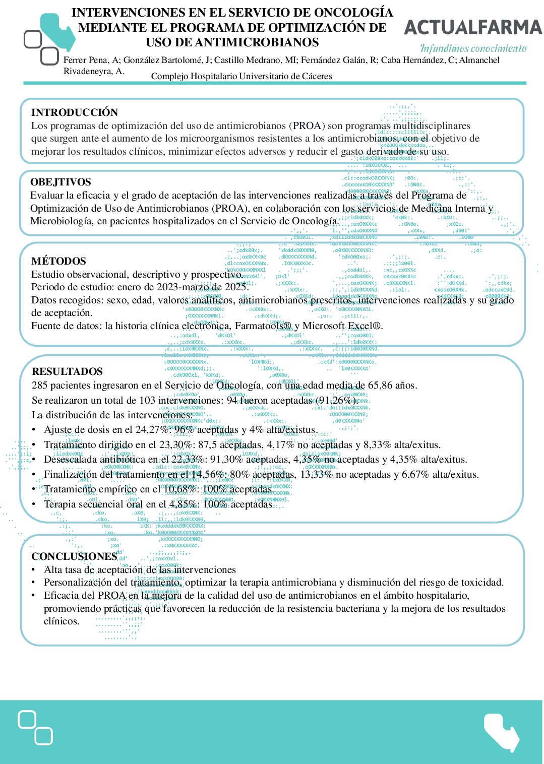 Descargar INTERVENCIONES EN EL SERVICIO DE ONCOLOGÍA MEDIANTE EL PROGRAMA DE OPTIMIZACIÓN DE USO DE ANTIMICROBIANOS
