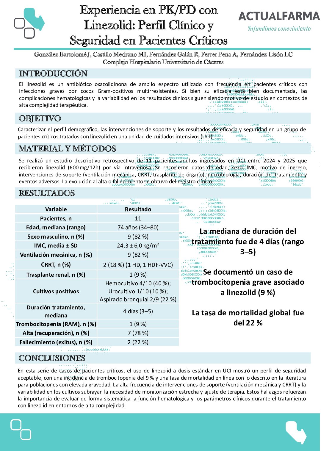 Descargar Experiencia en PK/PD con Linezolid: Perfil Clínico y Seguridad en Pacientes Críticos