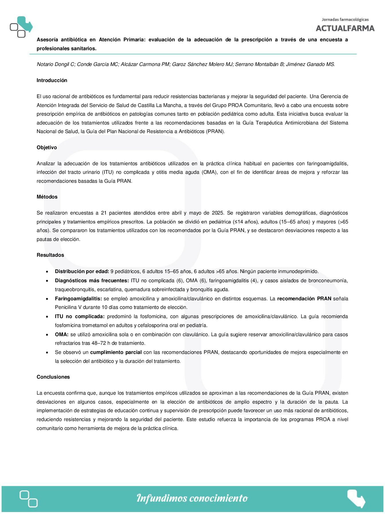 Descargar Asesoría antibiótica en Atención Primaria: evaluación de la adecuación de la prescripción a través de una encuesta a profesionales sanitarios