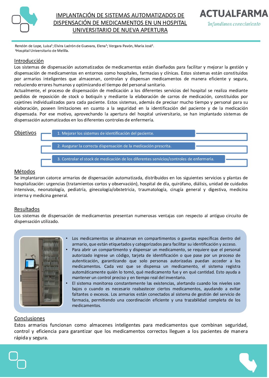Descargar IMPLANTACIÓN DE SISTEMAS AUTOMATIZADOS DE  DISPENSACIÓN DE MEDICAMENTOS EN UN HOSPITAL UNIVERSITARIO DE NUEVA APERTURA.