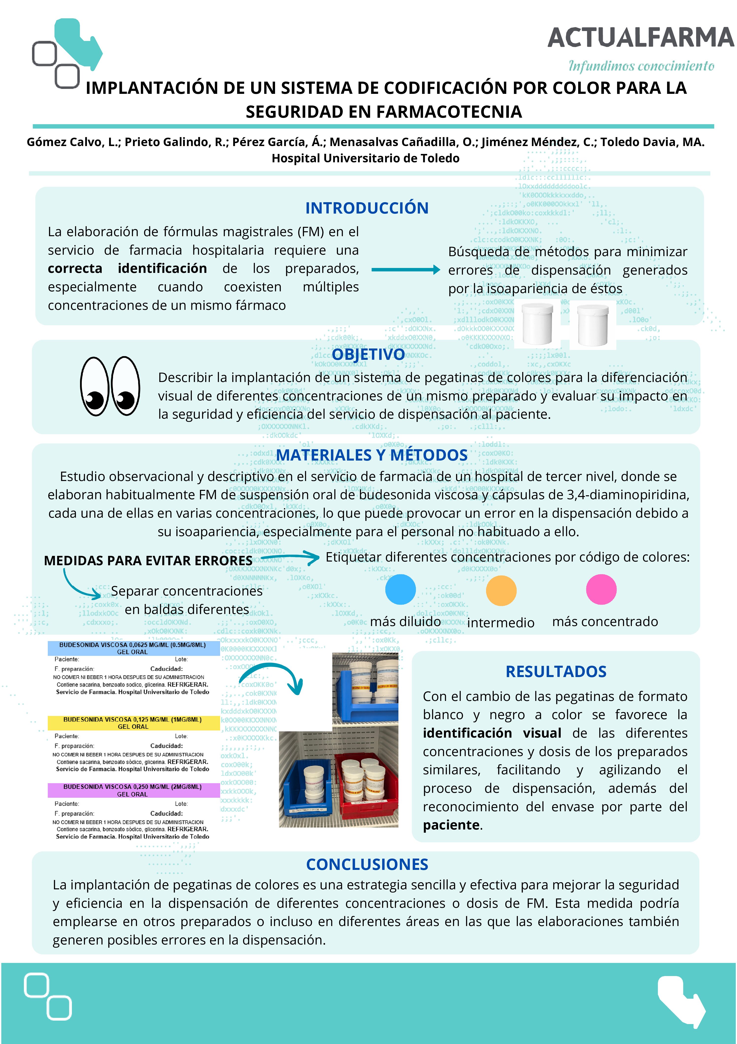 Descargar IMPLANTACIÓN DE UN SISTEMA DE CODIFICACIÓN POR COLOR PARA LA SEGURIDAD EN FARMACOTECNIA
